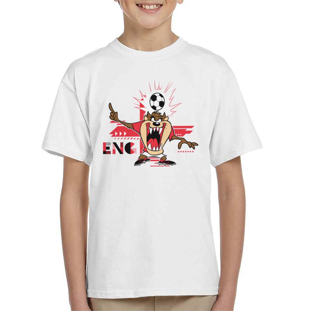 Looney Tunes Football Taz For England Kid's T-Shirt-ALL + EVERY