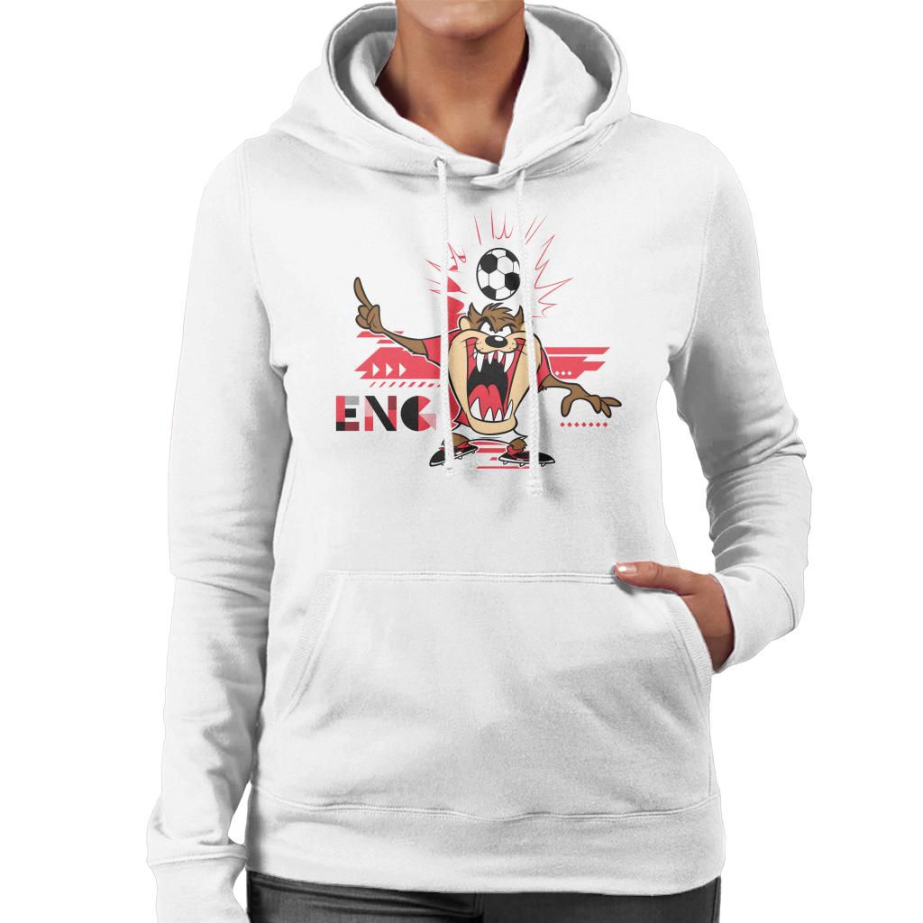 Looney Tunes Football Taz For England Women's Hooded Sweatshirt-ALL + EVERY
