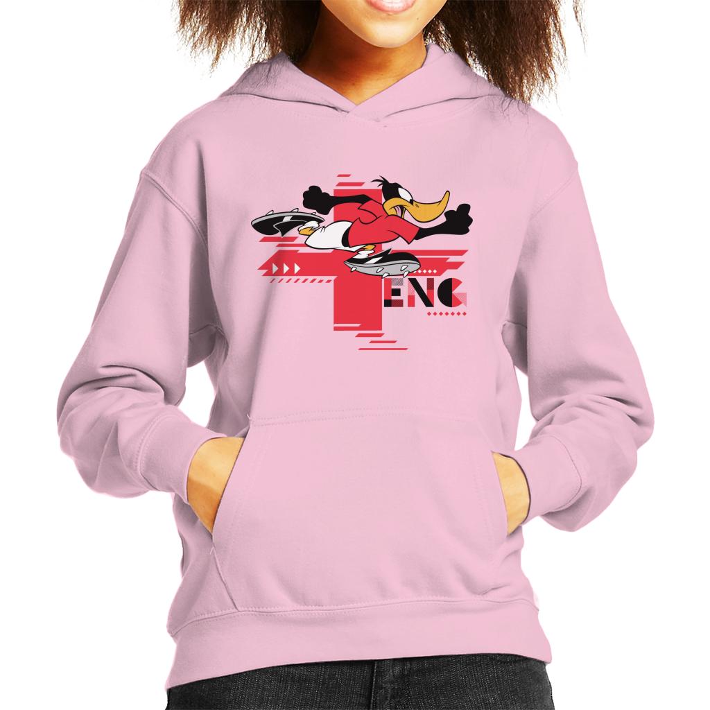 Looney Tunes Football Daffy Duck For England Kid's Hooded Sweatshirt-ALL + EVERY