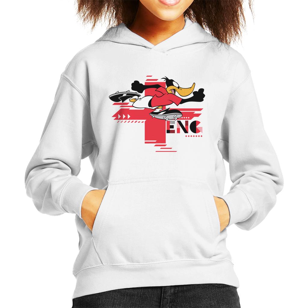 Looney Tunes Football Daffy Duck For England Kid's Hooded Sweatshirt-ALL + EVERY