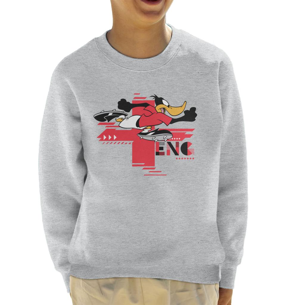 Looney Tunes Football Daffy Duck For England Kid's Sweatshirt-ALL + EVERY
