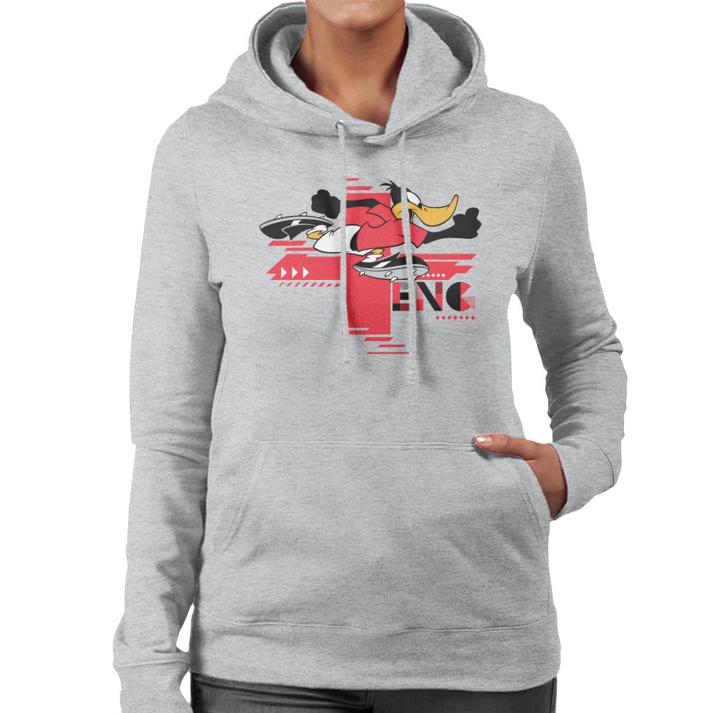 Looney Tunes Football Daffy Duck For England Women's Hooded Sweatshirt-ALL + EVERY