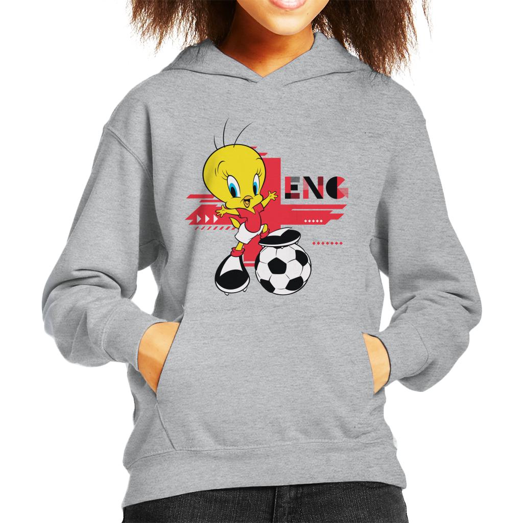 Looney Tunes Football Tweety Pie For England Kid's Hooded Sweatshirt-ALL + EVERY