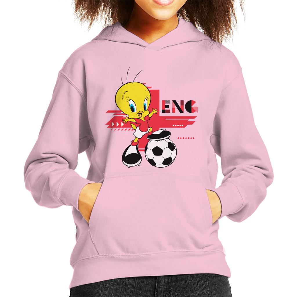 Looney Tunes Football Tweety Pie For England Kid's Hooded Sweatshirt-ALL + EVERY