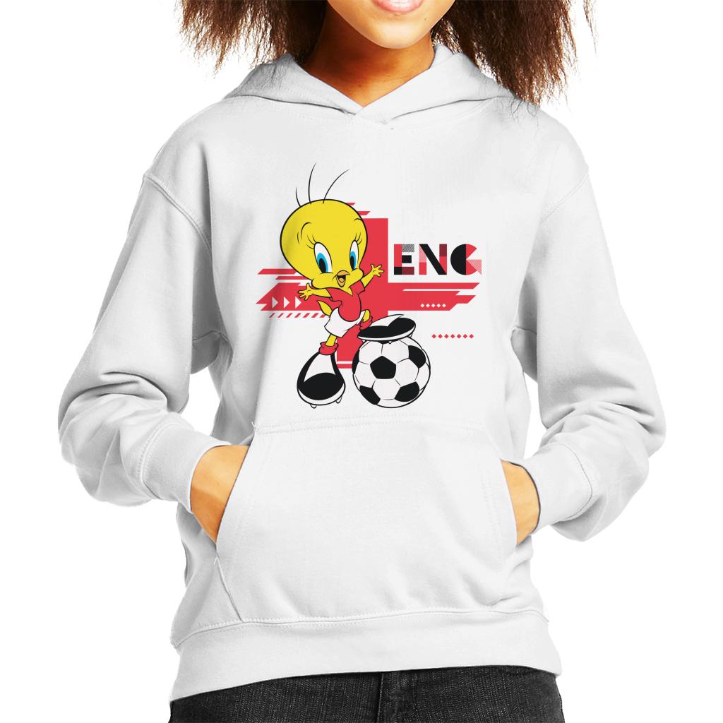 Looney Tunes Football Tweety Pie For England Kid's Hooded Sweatshirt-ALL + EVERY