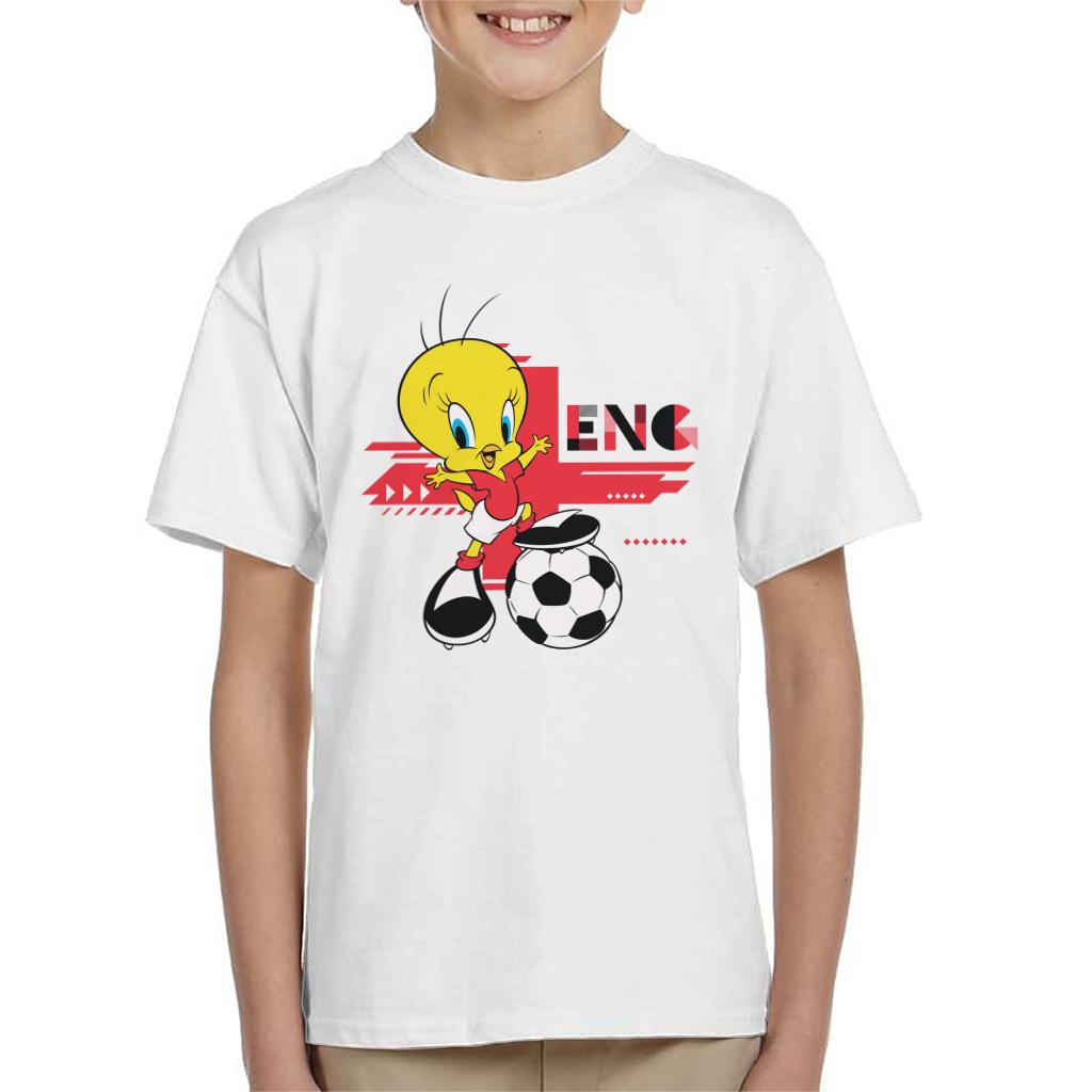 Looney Tunes Football Tweety Pie For England Kid's T-Shirt-ALL + EVERY