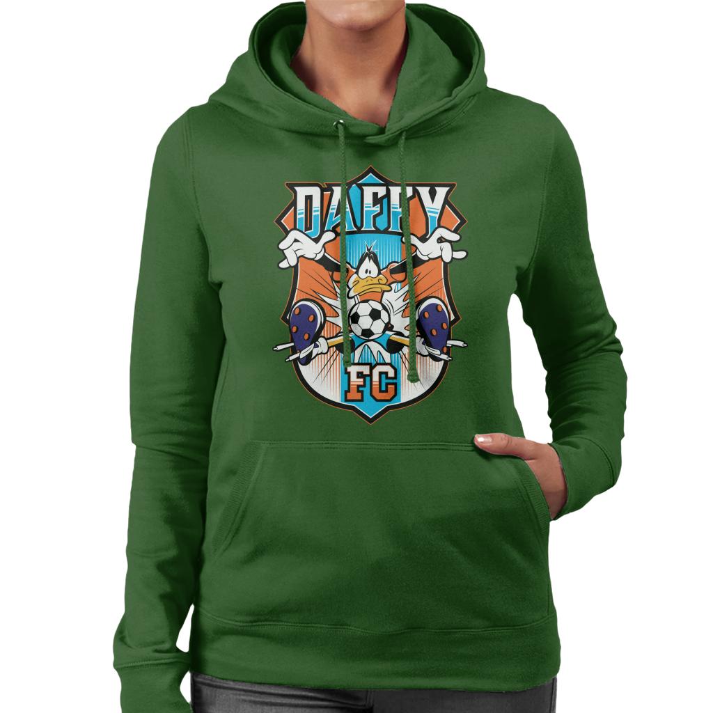 Looney Tunes Football Daffy FC Women's Hooded Sweatshirt-ALL + EVERY
