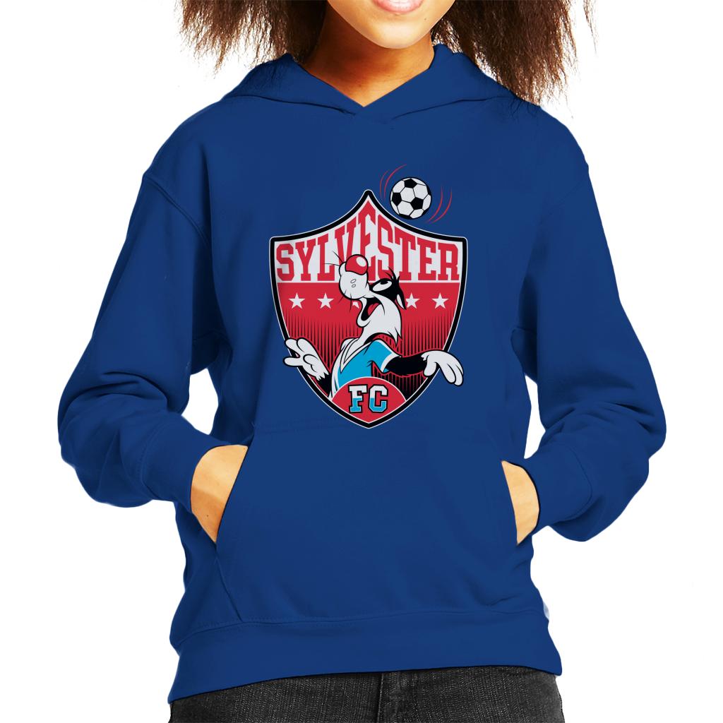 Looney Tunes Football Sylvester Emblem Kid's Hooded Sweatshirt-ALL + EVERY