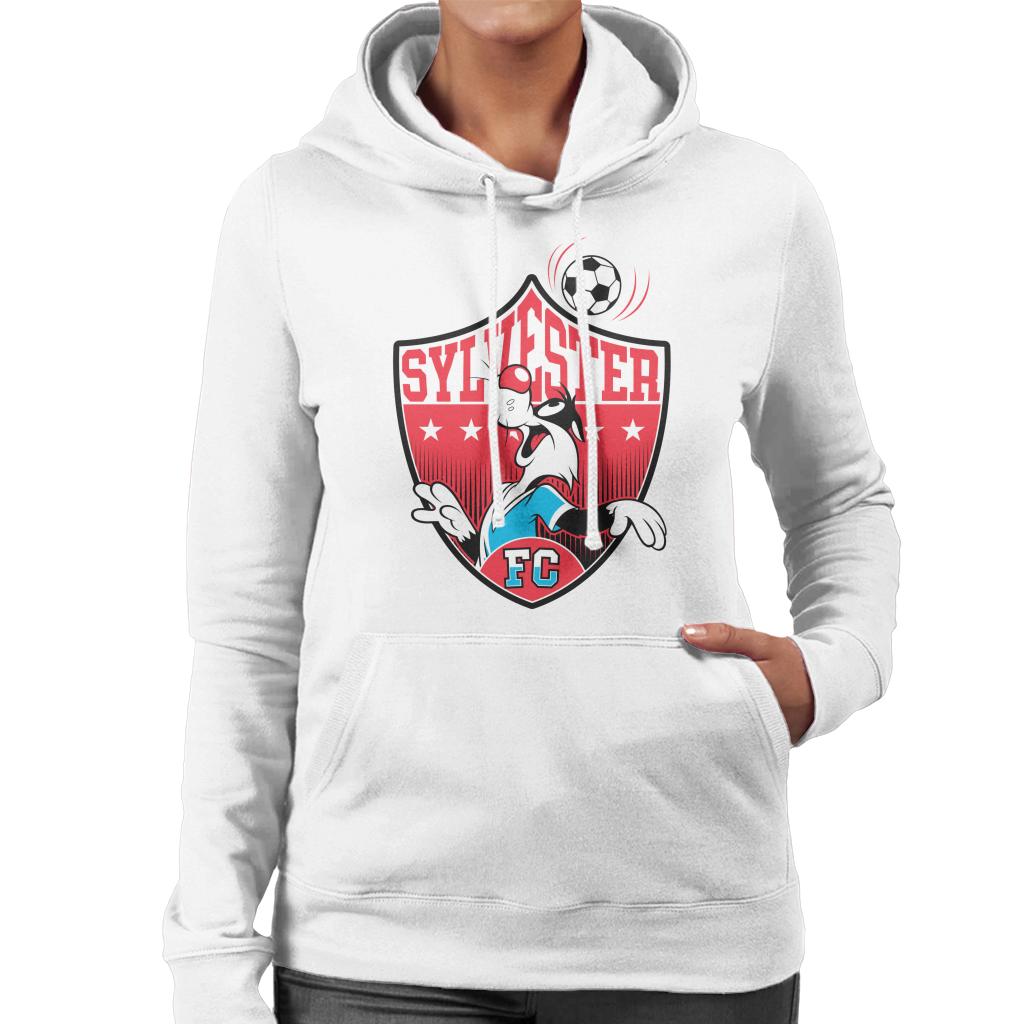 Looney Tunes Football Sylvester Emblem Women's Hooded Sweatshirt-ALL + EVERY