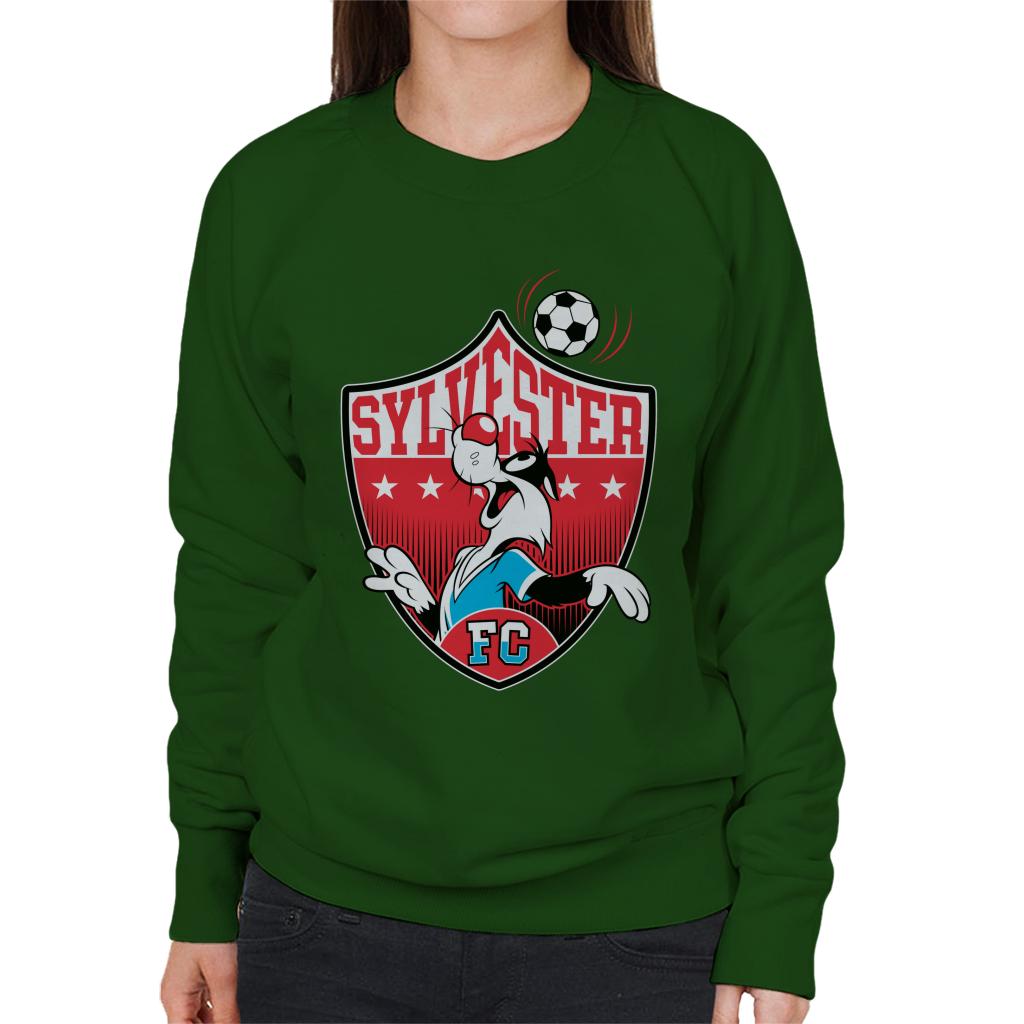 Looney Tunes Football Sylvester Emblem Women's Sweatshirt-ALL + EVERY