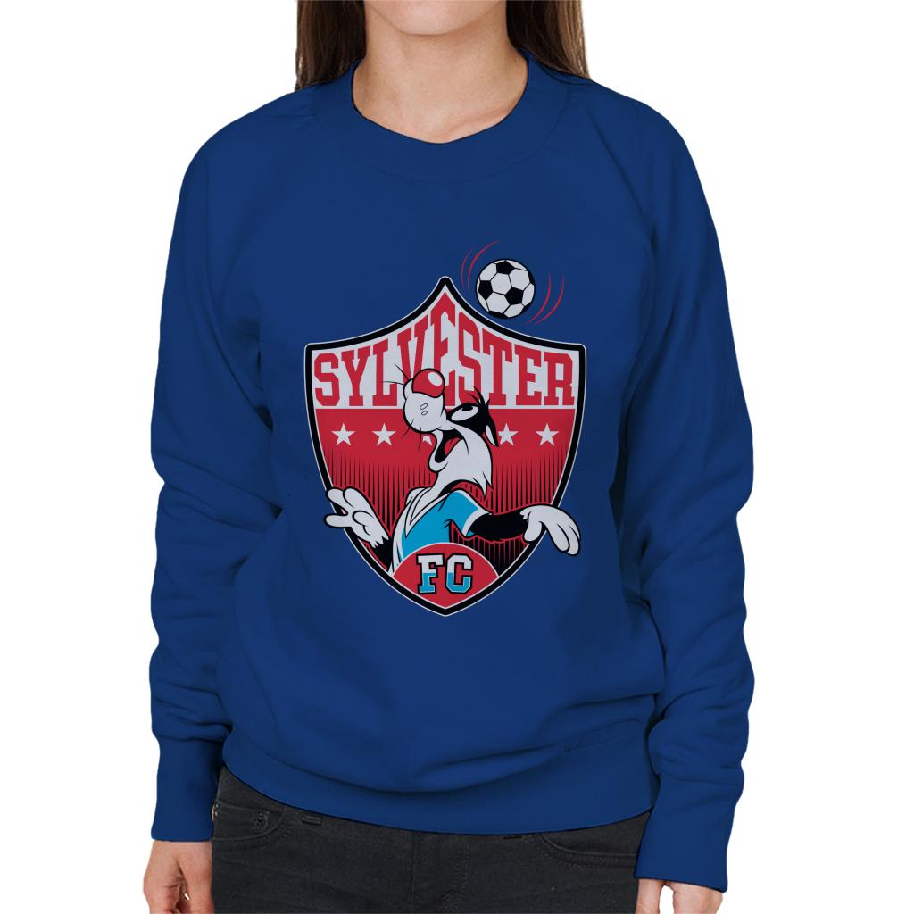 Looney Tunes Football Sylvester Emblem Women's Sweatshirt-ALL + EVERY