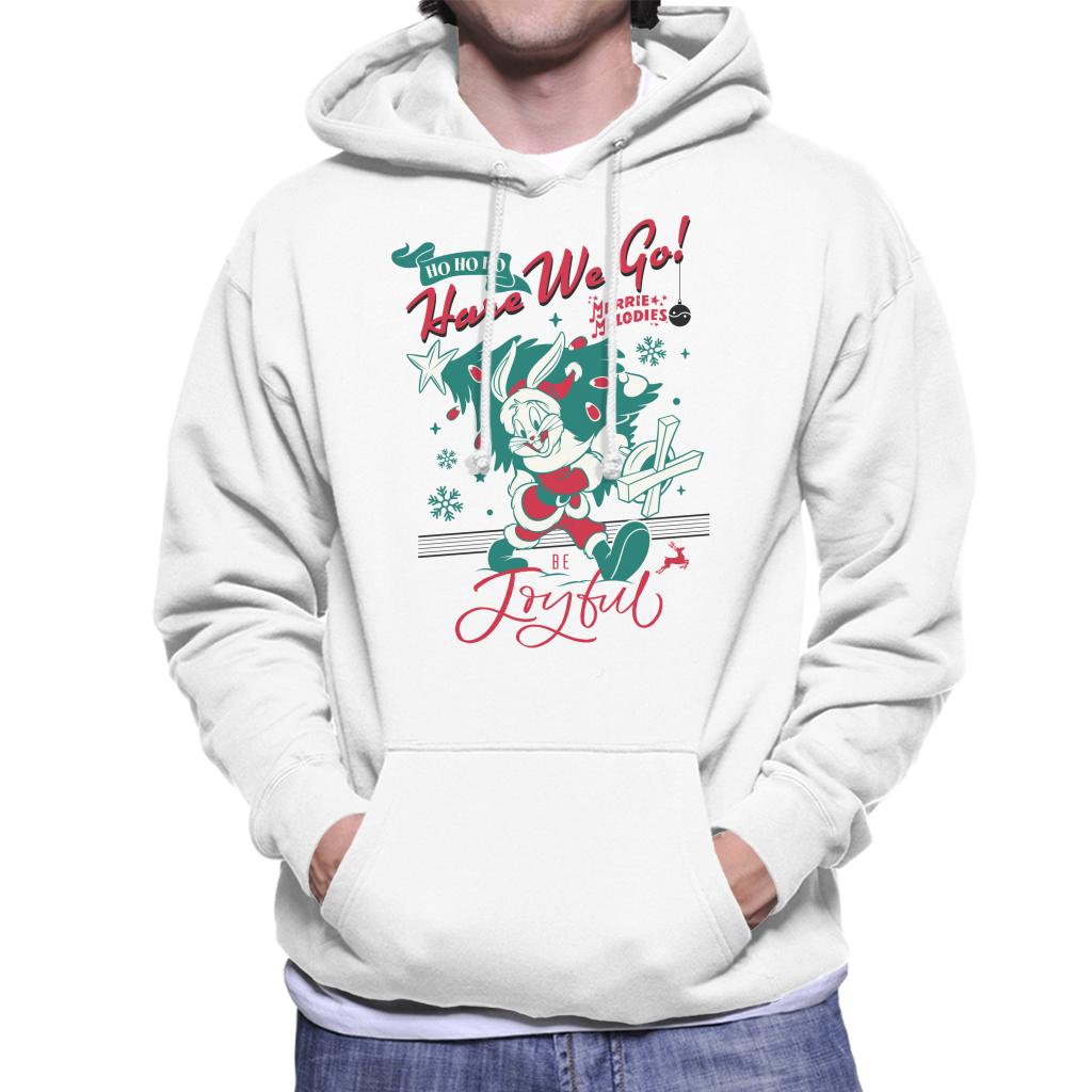 Looney Tunes Christmas Bugs Bunny Be Joyful Men's Hooded Sweatshirt-ALL + EVERY