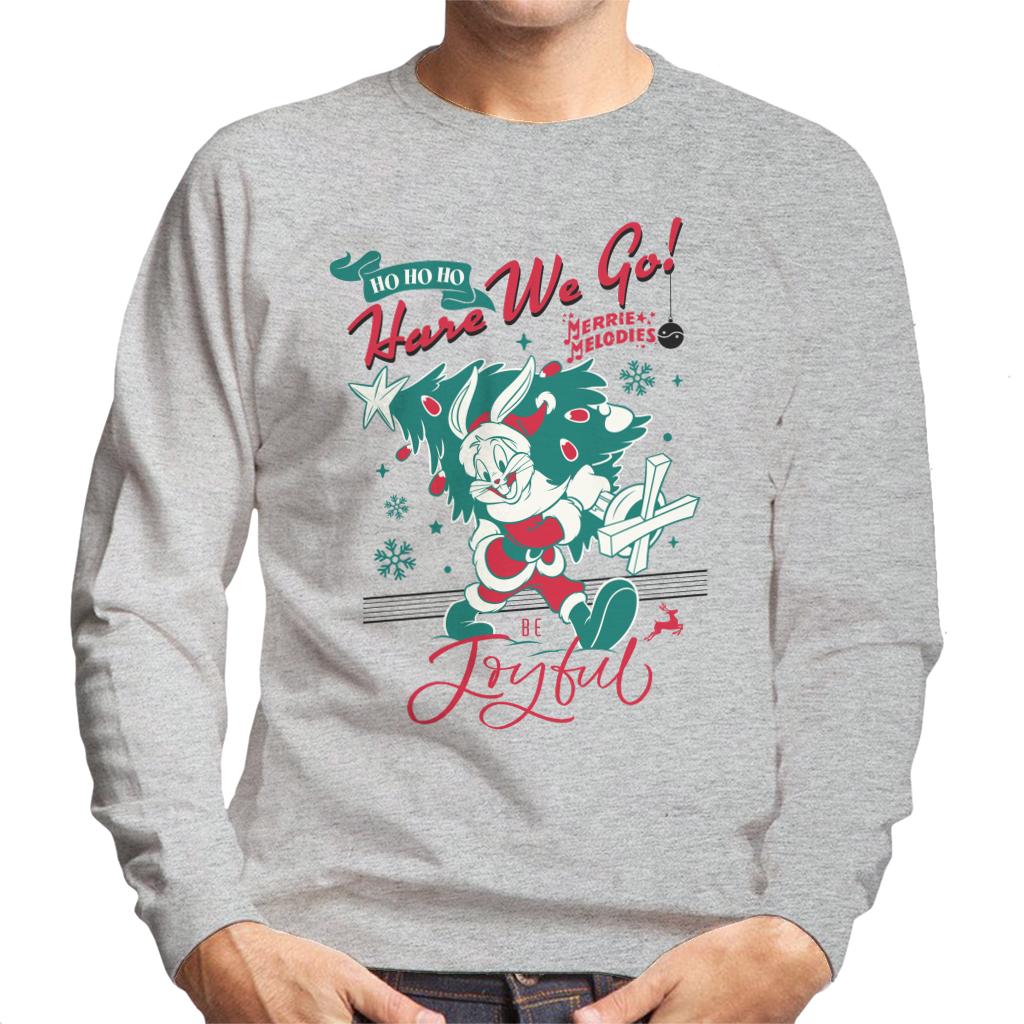 Looney Tunes Christmas Bugs Bunny Be Joyful Men's Sweatshirt-ALL + EVERY