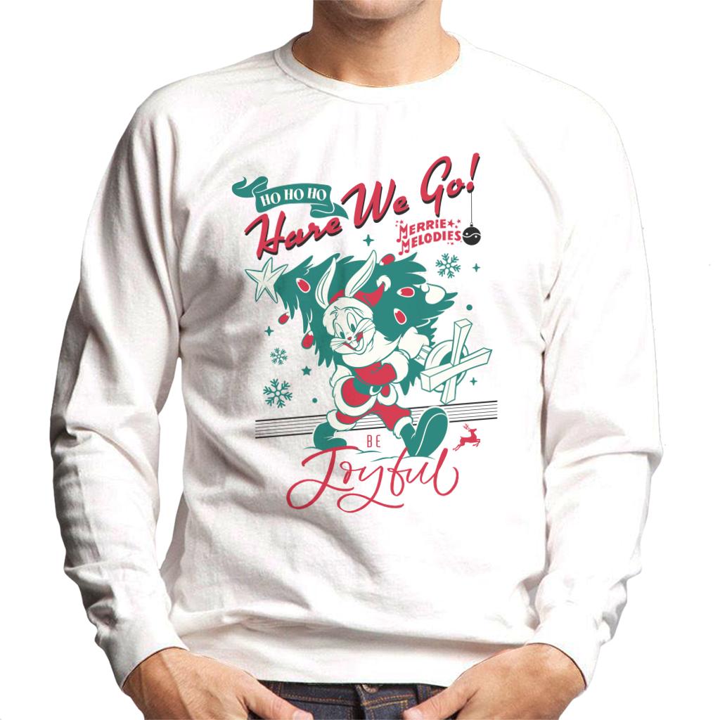 Looney Tunes Christmas Bugs Bunny Be Joyful Men's Sweatshirt-ALL + EVERY