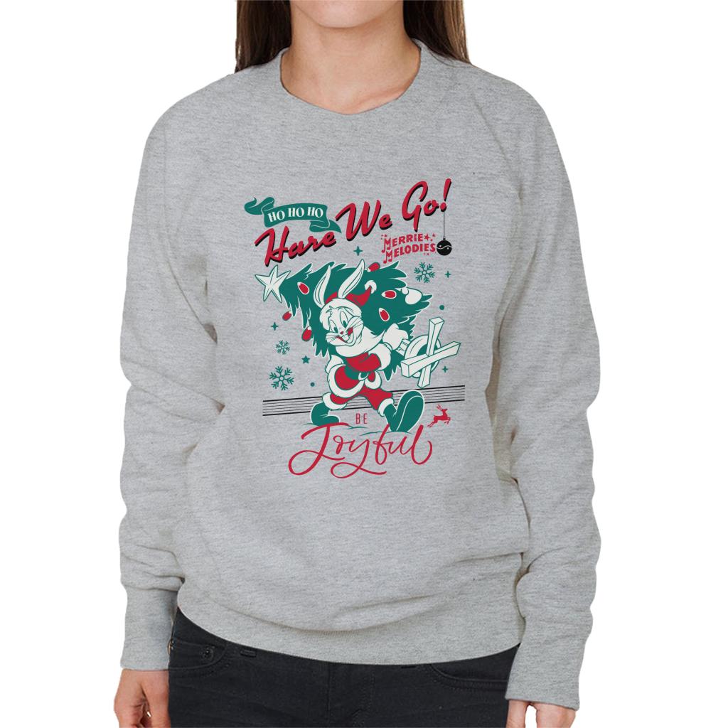 Looney Tunes Christmas Bugs Bunny Be Joyful Women's Sweatshirt-ALL + EVERY