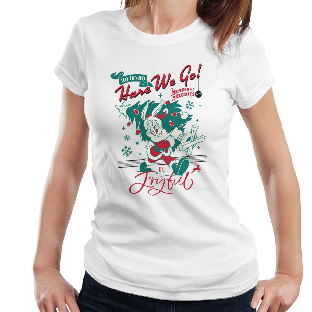 Looney Tunes Christmas Bugs Bunny Be Joyful Women's T-Shirt-ALL + EVERY