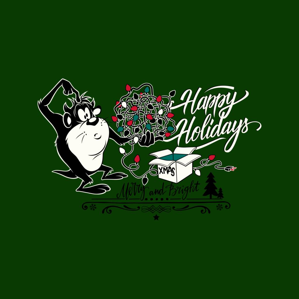 Looney Tunes Christmas Taz Happy Holiday Men's T-Shirt-ALL + EVERY