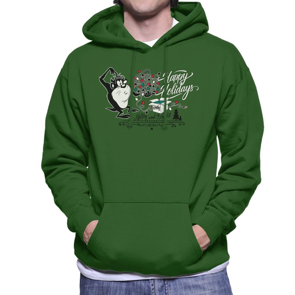 Looney Tunes Christmas Taz Happy Holiday Men's Hooded Sweatshirt-ALL + EVERY