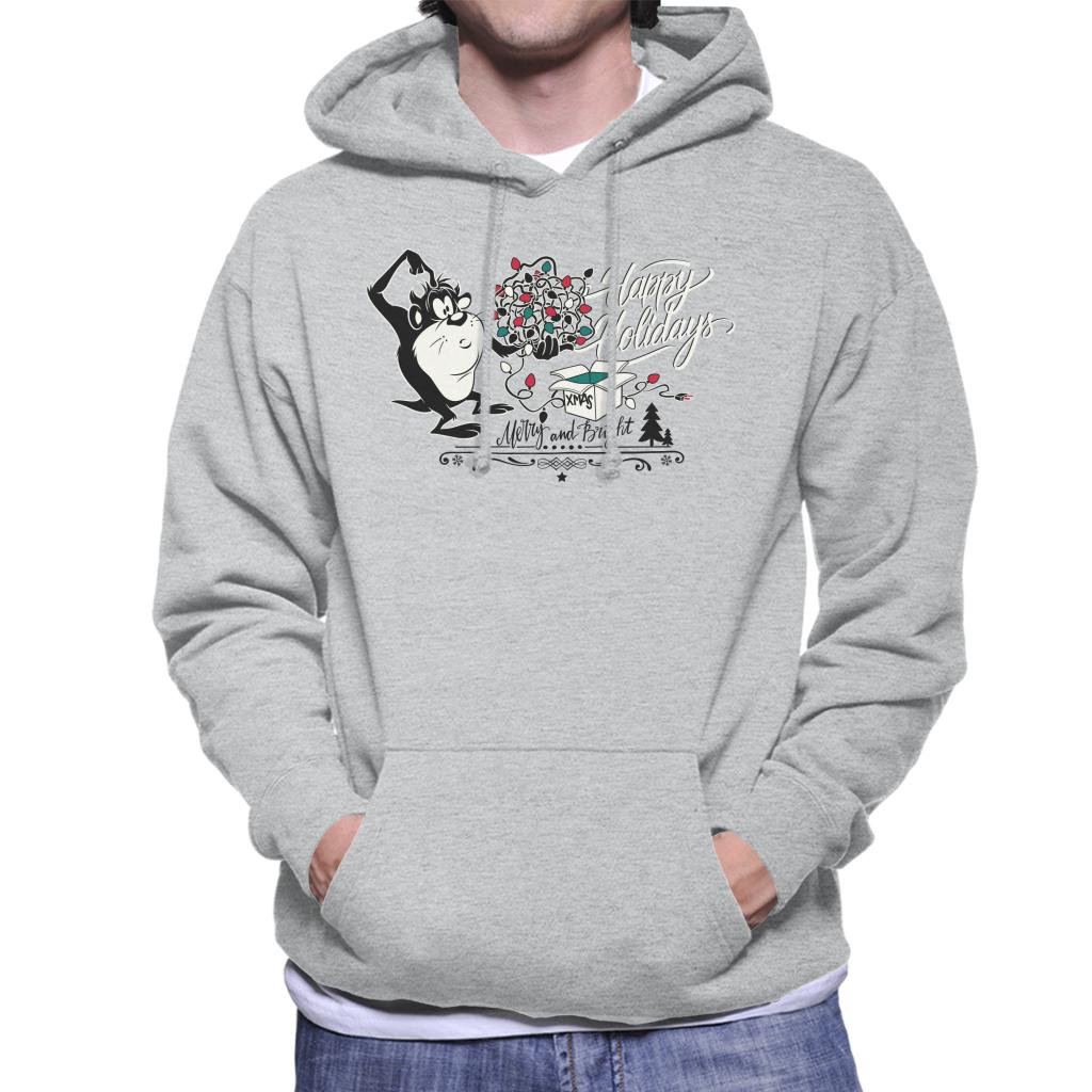 Looney Tunes Christmas Taz Happy Holiday Men's Hooded Sweatshirt-ALL + EVERY