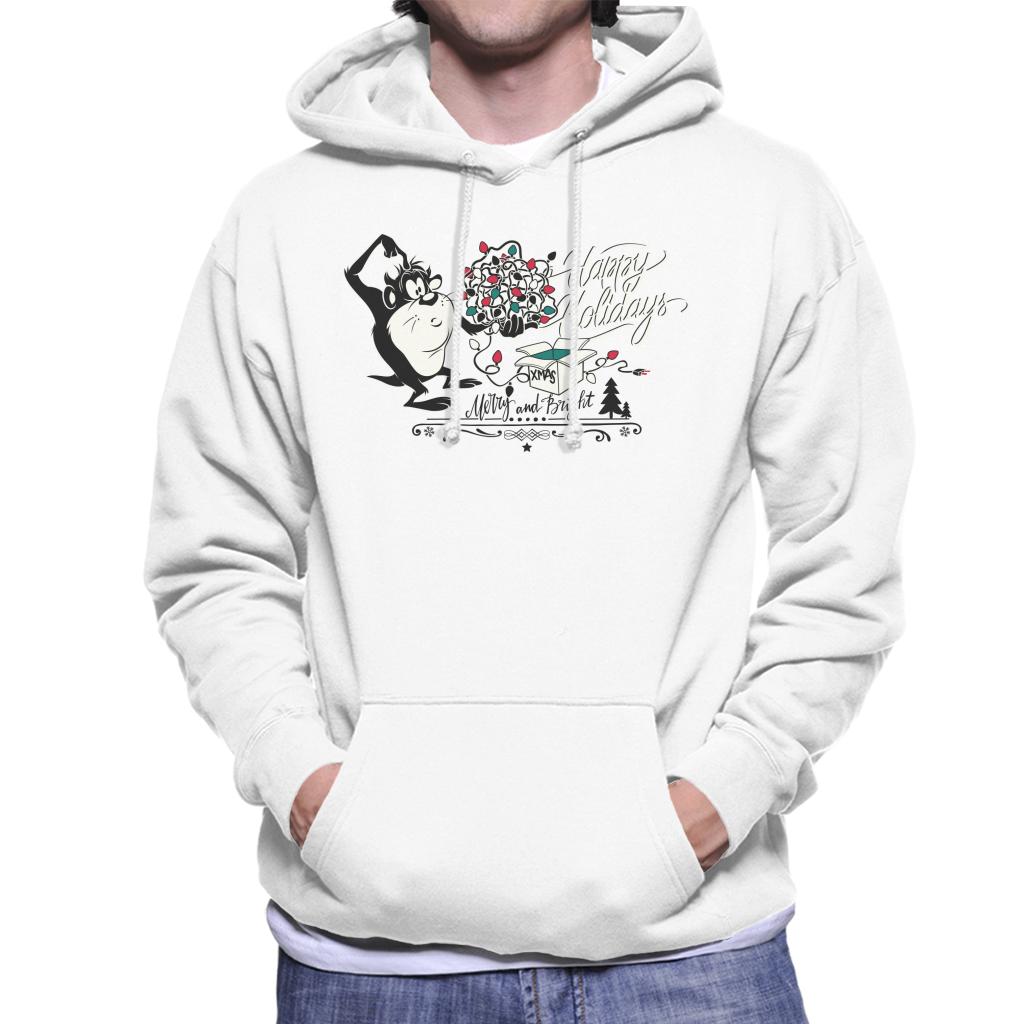 Looney Tunes Christmas Taz Happy Holiday Men's Hooded Sweatshirt-ALL + EVERY