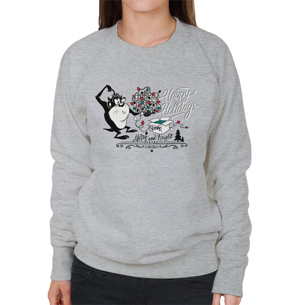 Looney Tunes Christmas Taz Happy Holiday Women's Sweatshirt-ALL + EVERY