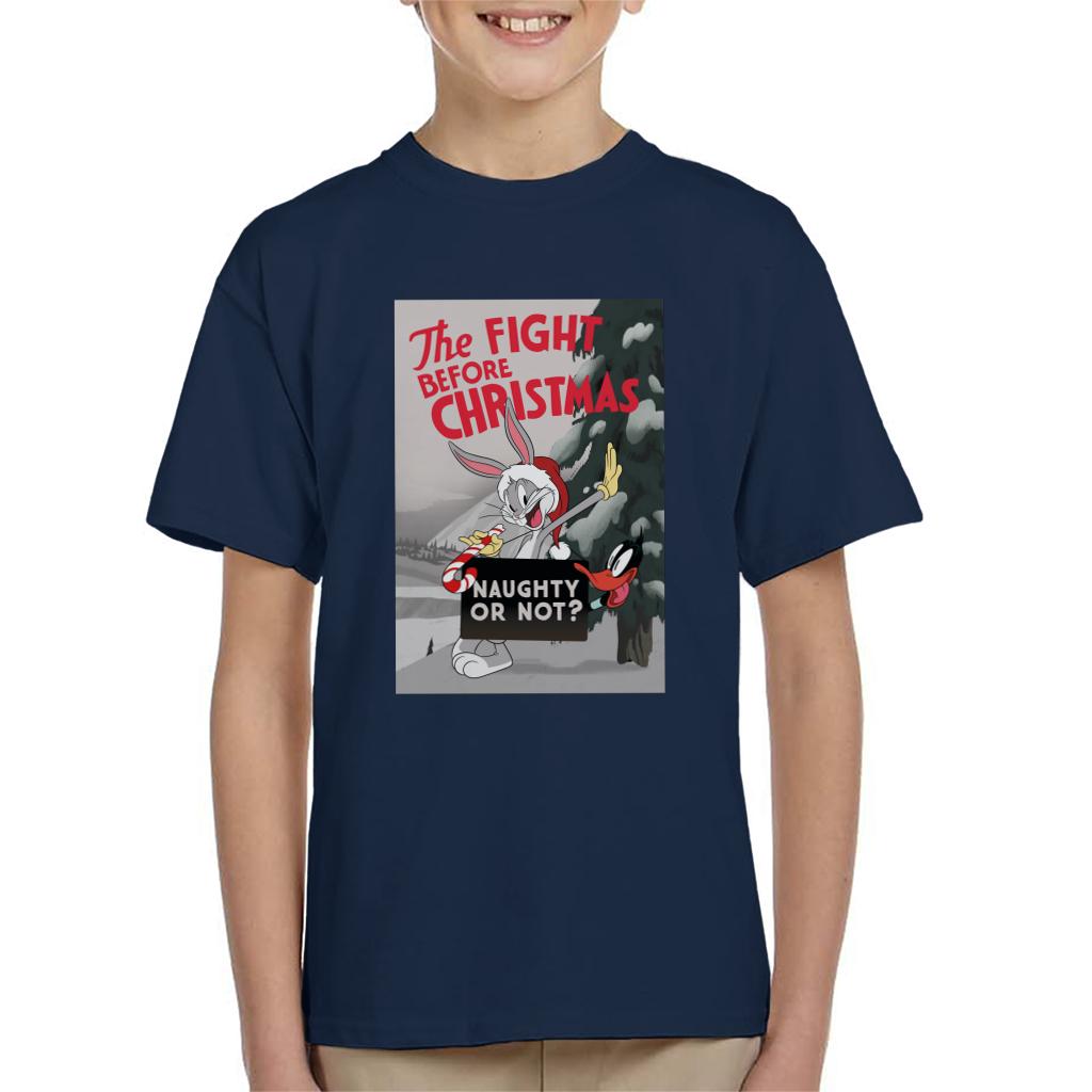 Looney Tunes Christmas Bugs Bunny The Fight Before Xmas Kid's T-Shirt-ALL + EVERY