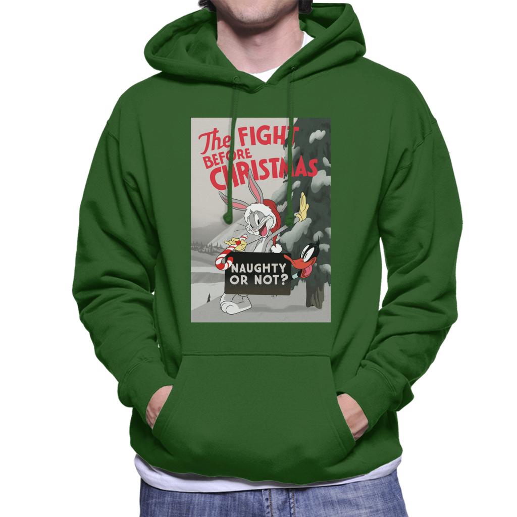 Looney Tunes Christmas Bugs Bunny The Fight Before Xmas Men's Hooded Sweatshirt-ALL + EVERY