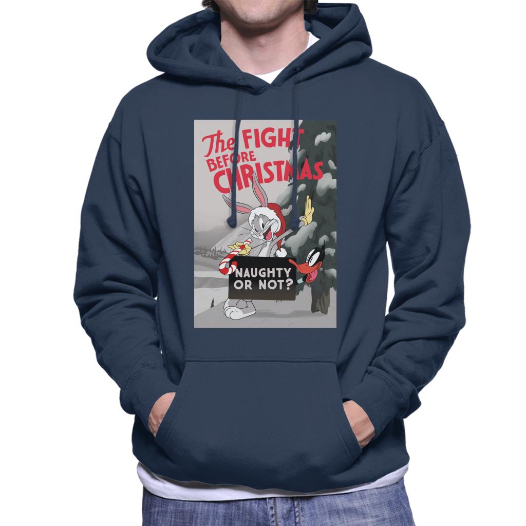 Looney Tunes Christmas Bugs Bunny The Fight Before Xmas Men's Hooded Sweatshirt-ALL + EVERY