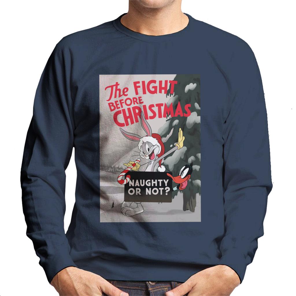 Looney Tunes Christmas Bugs Bunny The Fight Before Xmas Men's Sweatshirt-ALL + EVERY