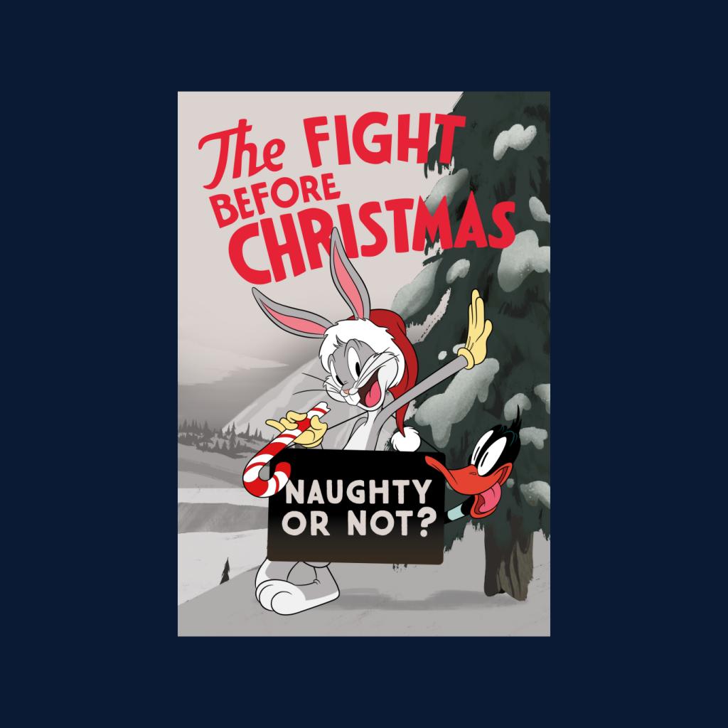 Looney Tunes Christmas Bugs Bunny The Fight Before Xmas Women's Hooded Sweatshirt-ALL + EVERY