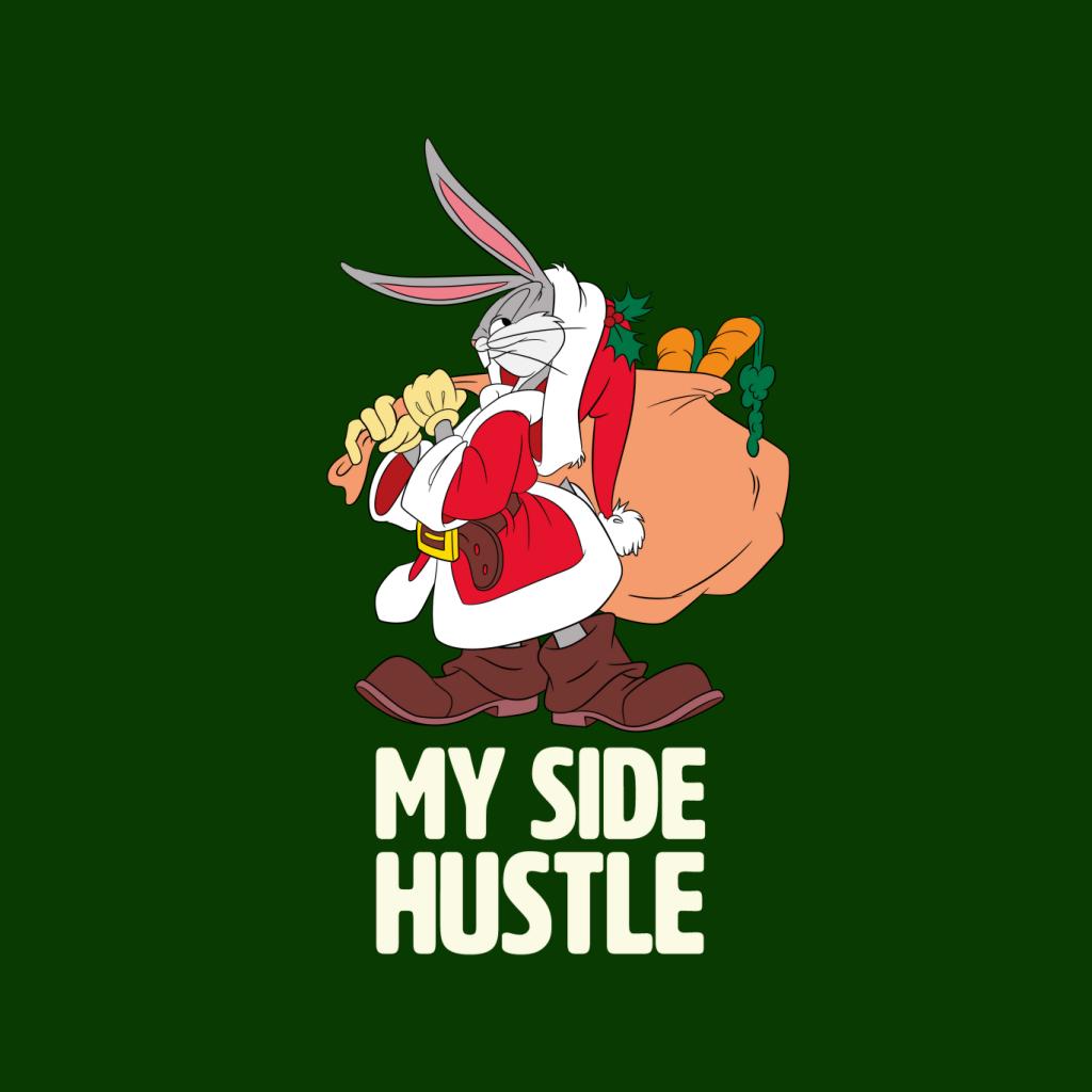 Looney Tunes Christmas Bugs Bunny My Side Hustle Women's Hooded Sweatshirt-ALL + EVERY