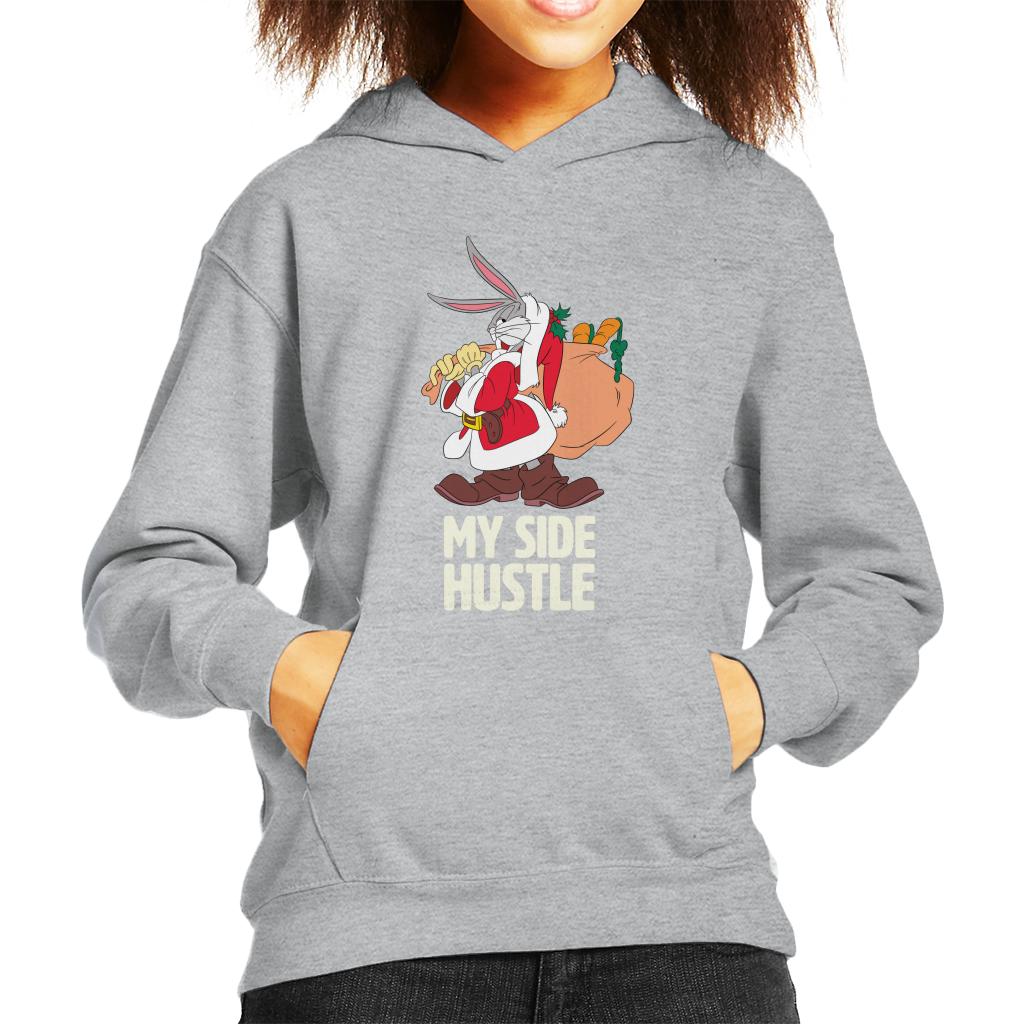 Looney Tunes Christmas Bugs Bunny My Side Hustle Kid's Hooded Sweatshirt-ALL + EVERY