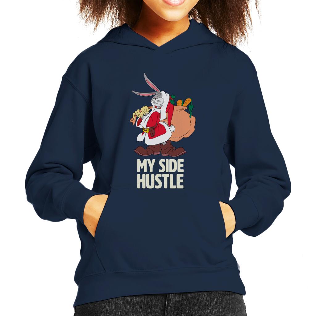 Looney Tunes Christmas Bugs Bunny My Side Hustle Kid's Hooded Sweatshirt-ALL + EVERY