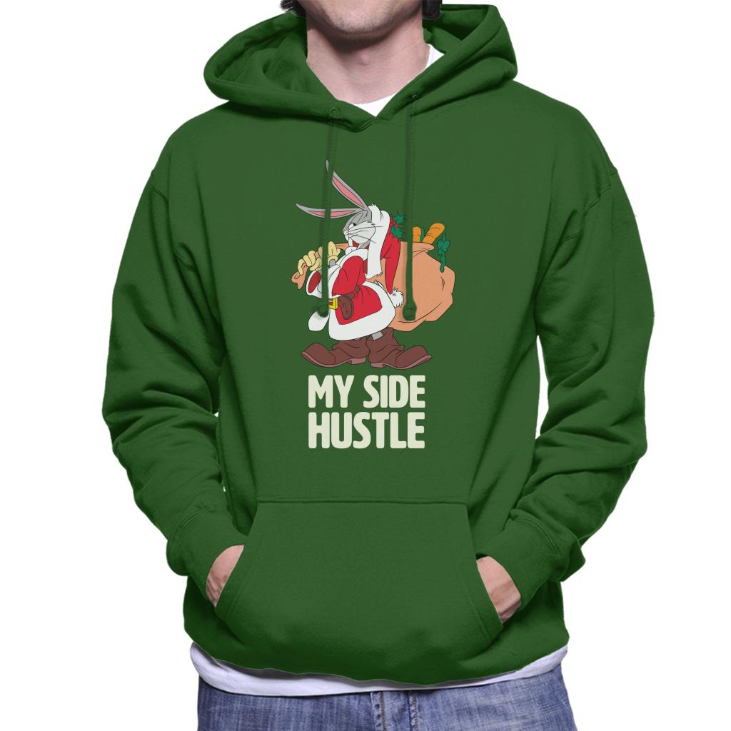 Looney Tunes Christmas Bugs Bunny My Side Hustle Men's Hooded Sweatshirt-ALL + EVERY