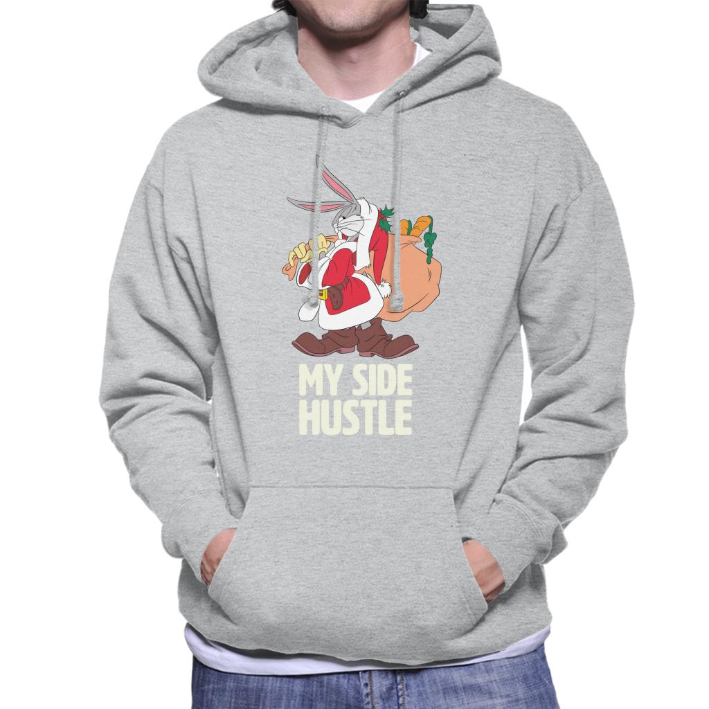 Looney Tunes Christmas Bugs Bunny My Side Hustle Men's Hooded Sweatshirt-ALL + EVERY