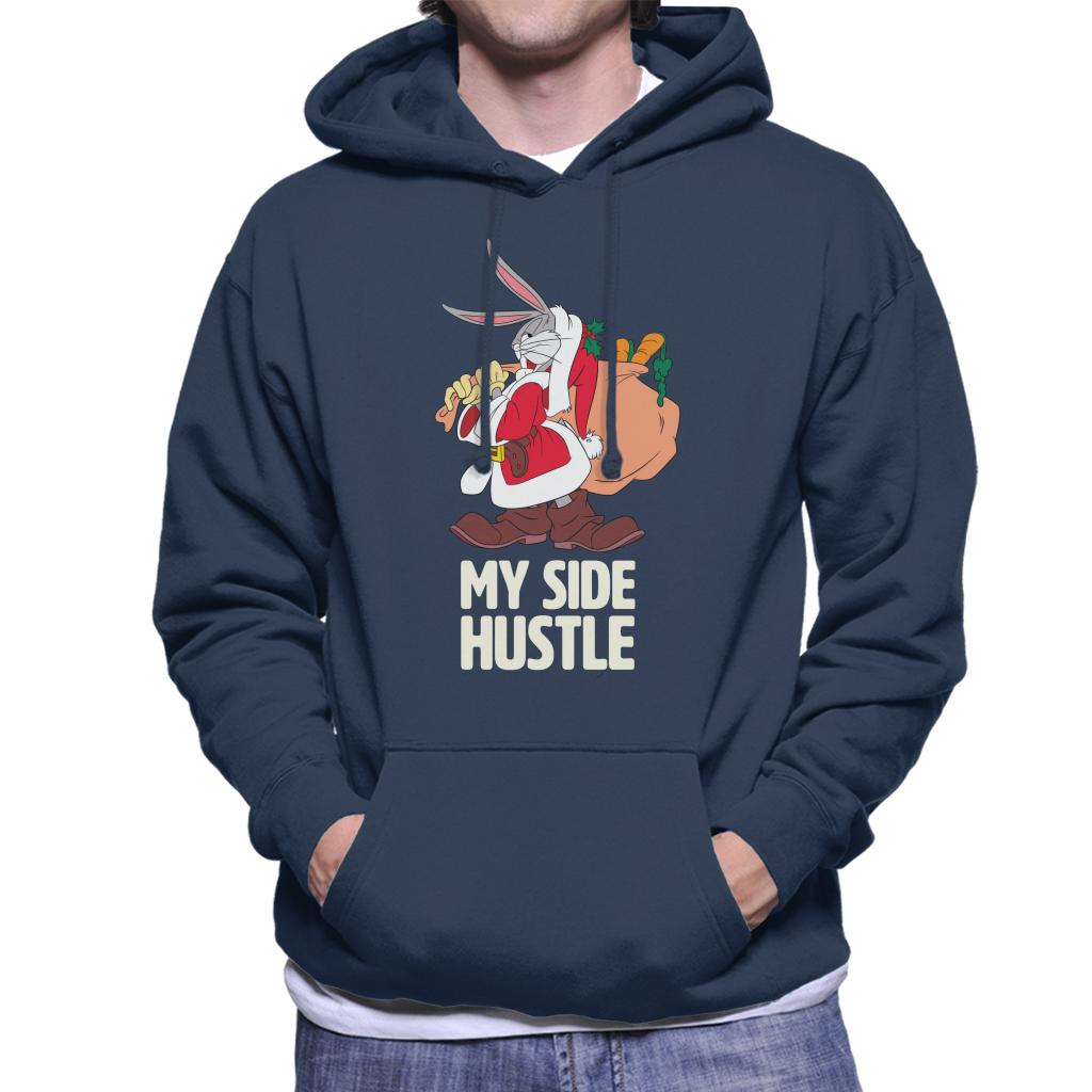 Looney Tunes Christmas Bugs Bunny My Side Hustle Men's Hooded Sweatshirt-ALL + EVERY