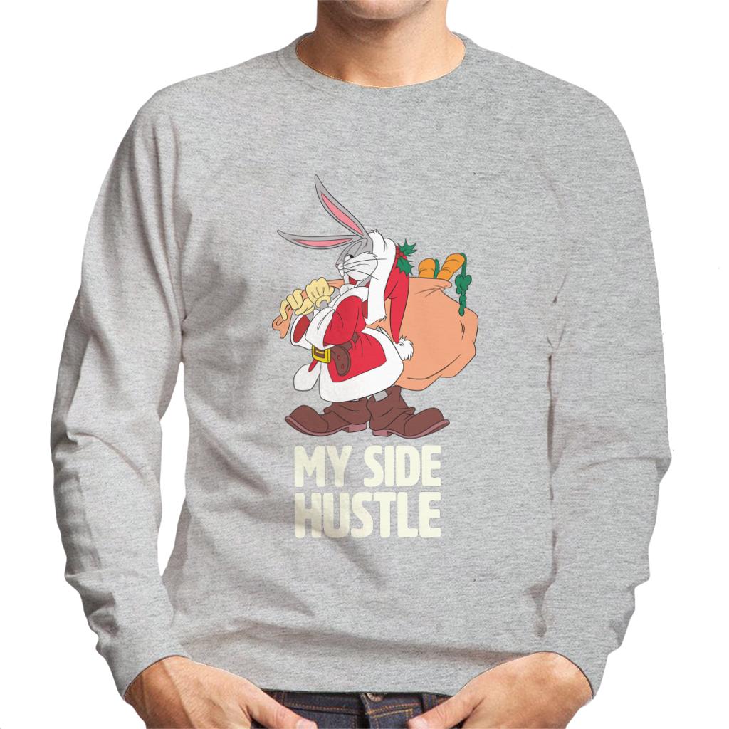 Looney Tunes Christmas Bugs Bunny My Side Hustle Men's Sweatshirt-ALL + EVERY