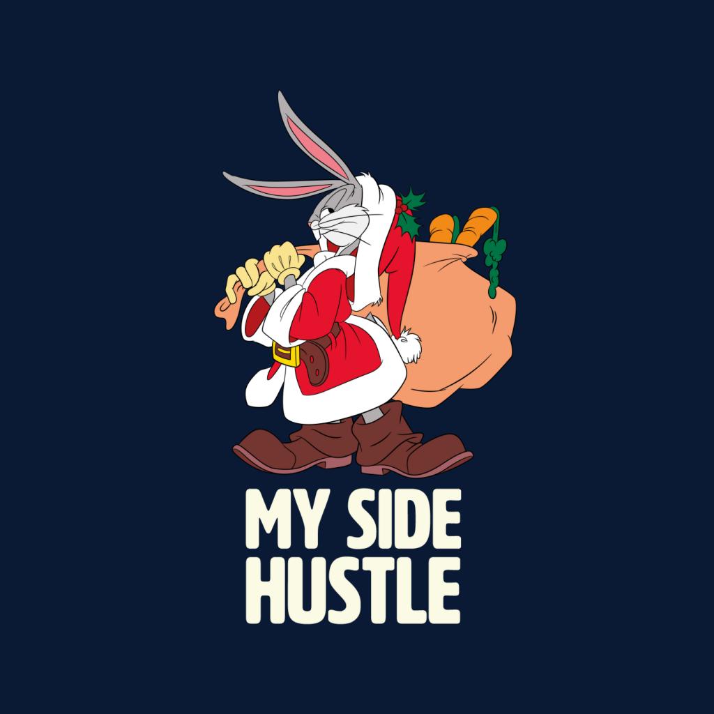 Looney Tunes Christmas Bugs Bunny My Side Hustle Kid's Hooded Sweatshirt-ALL + EVERY