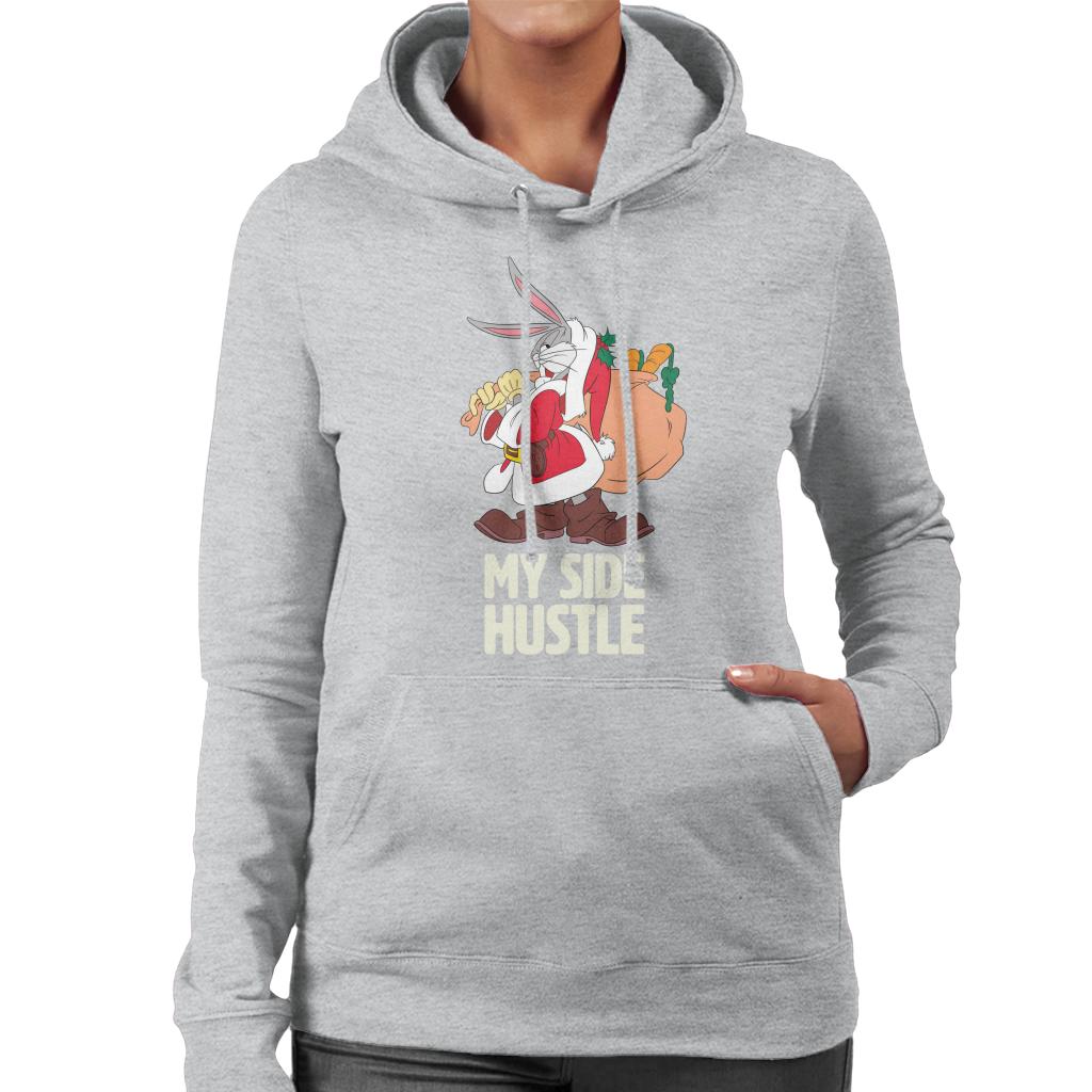 Looney Tunes Christmas Bugs Bunny My Side Hustle Women's Hooded Sweatshirt-ALL + EVERY