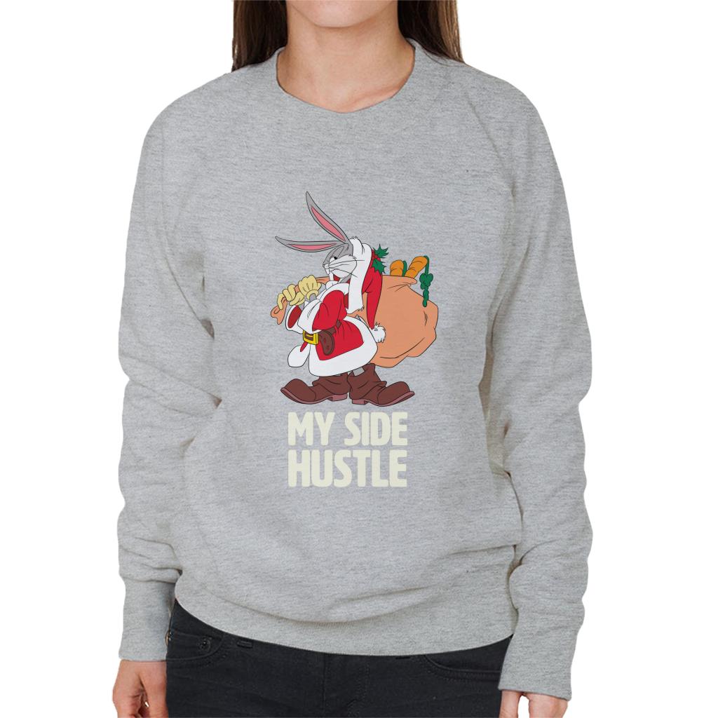 Looney Tunes Christmas Bugs Bunny My Side Hustle Women's Sweatshirt-ALL + EVERY