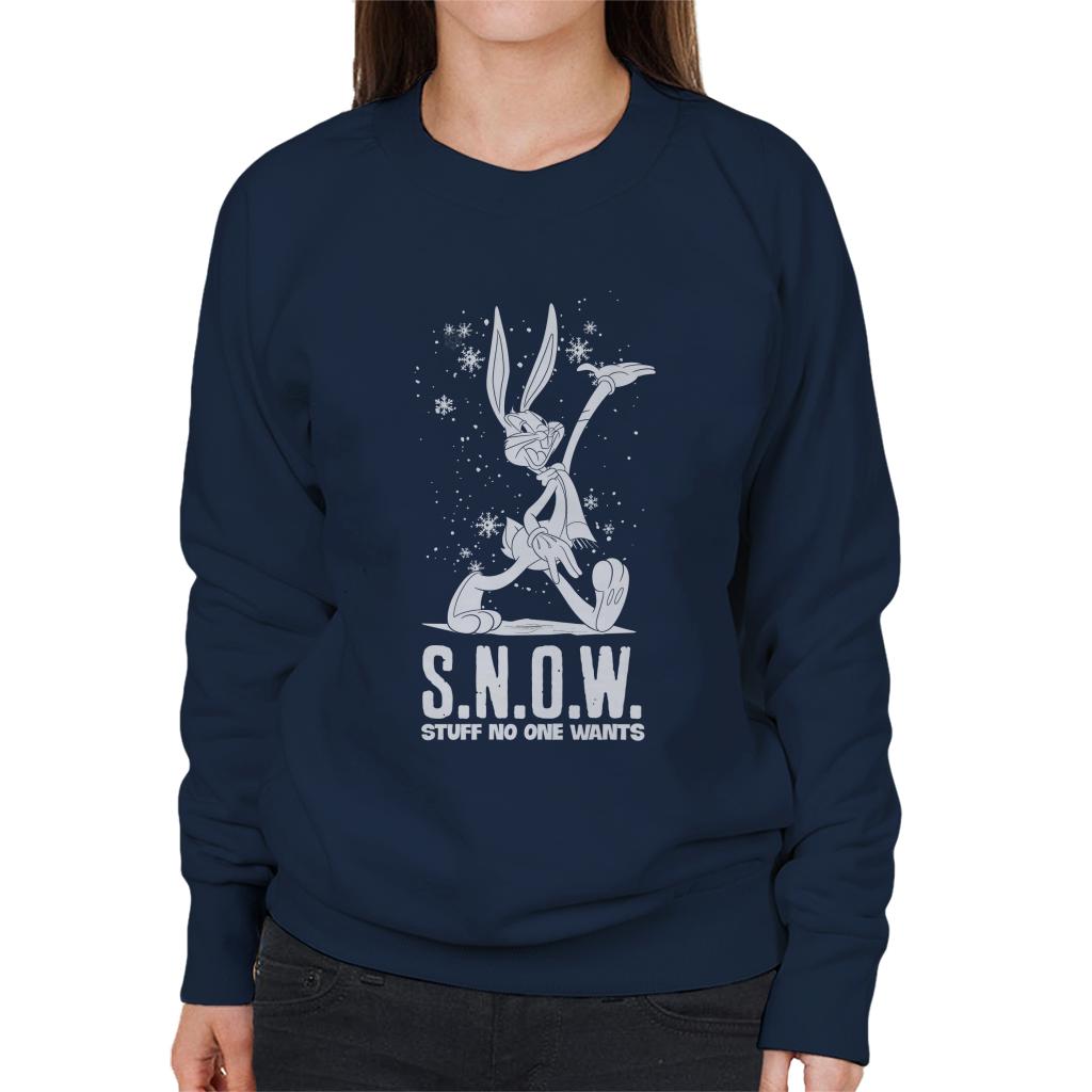 Looney Tunes Christmas Bugs Bunny Snow Women's Sweatshirt-ALL + EVERY