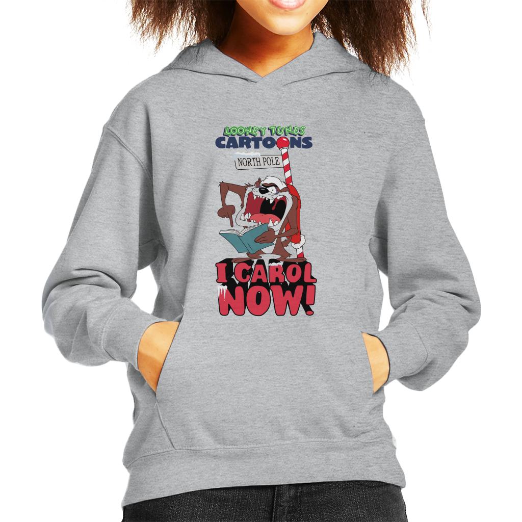 Looney Tunes Christmas Taz I Carol Now Kid's Hooded Sweatshirt-ALL + EVERY