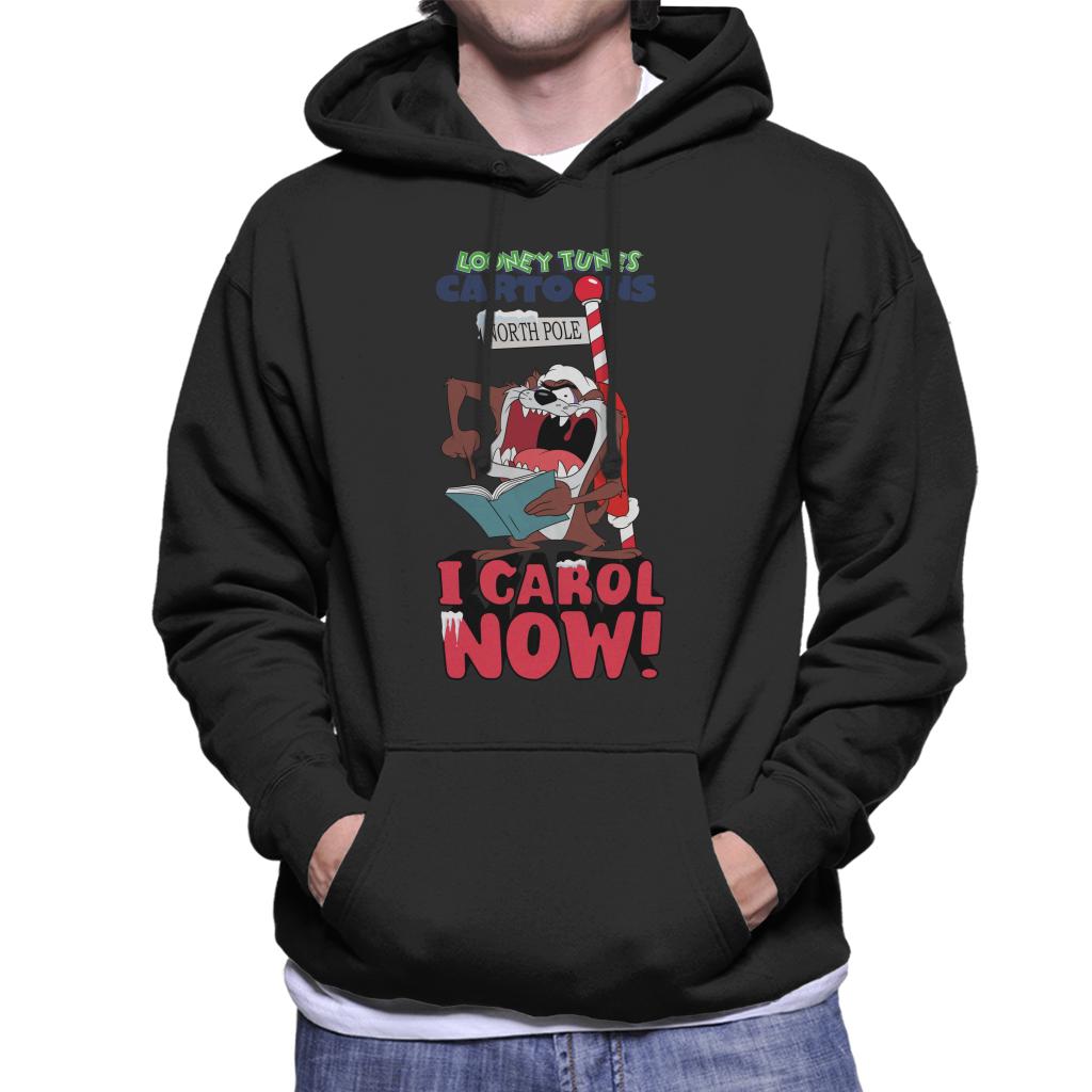 Looney Tunes Christmas Taz I Carol Now Men's Hooded Sweatshirt-ALL + EVERY