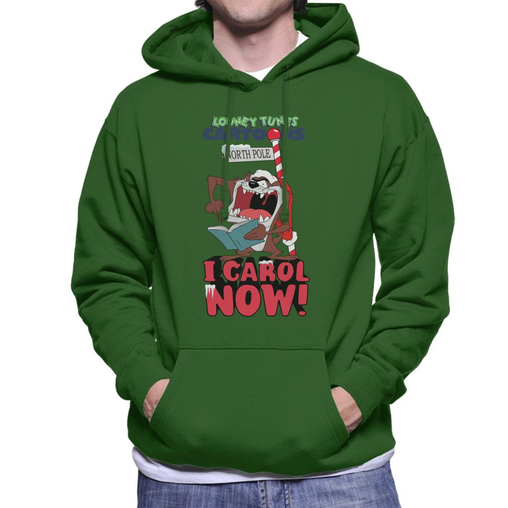 Looney Tunes Christmas Taz I Carol Now Men's Hooded Sweatshirt-ALL + EVERY