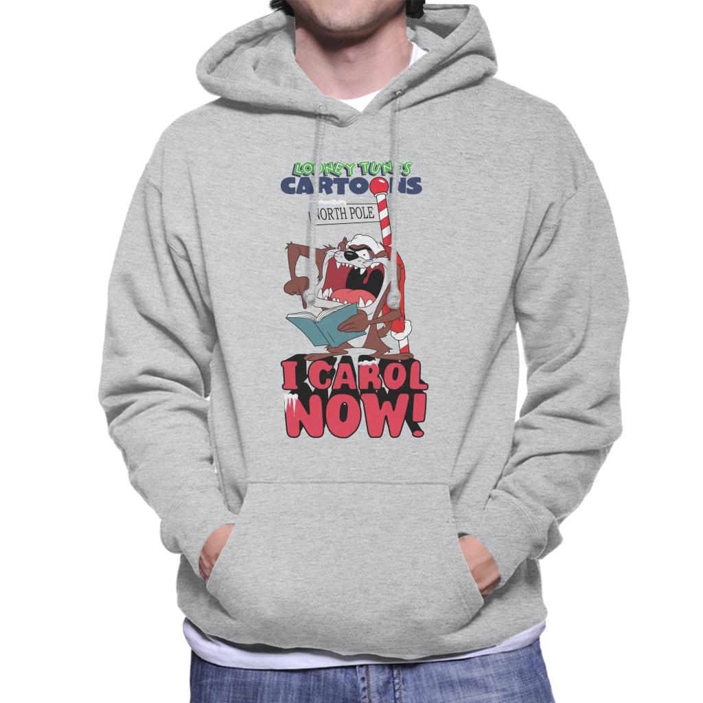 Looney Tunes Christmas Taz I Carol Now Men's Hooded Sweatshirt-ALL + EVERY