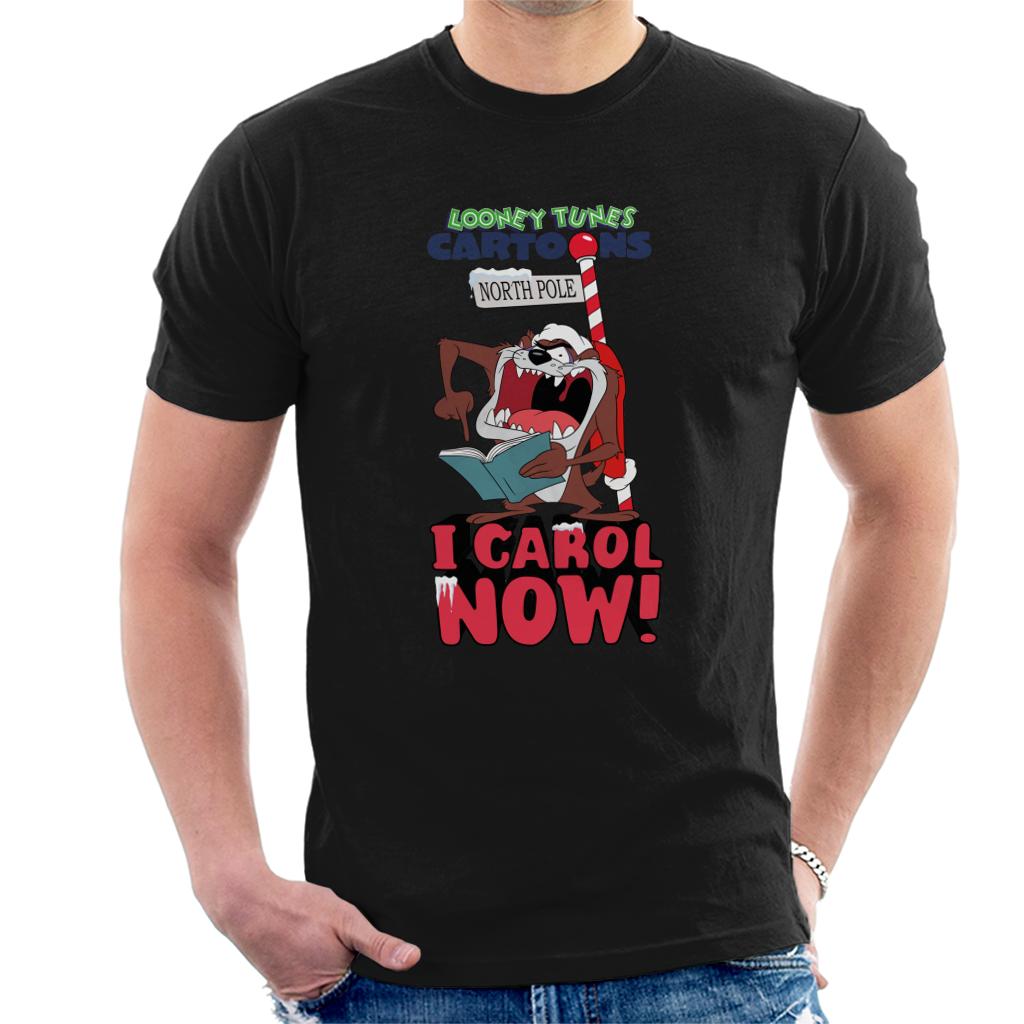 Looney Tunes Christmas Taz I Carol Now Men's T-Shirt-ALL + EVERY