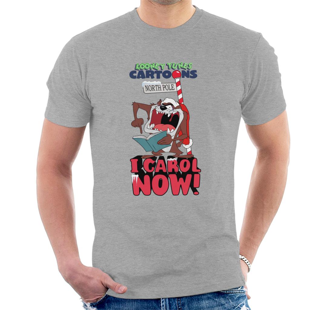 Looney Tunes Christmas Taz I Carol Now Men's T-Shirt-ALL + EVERY