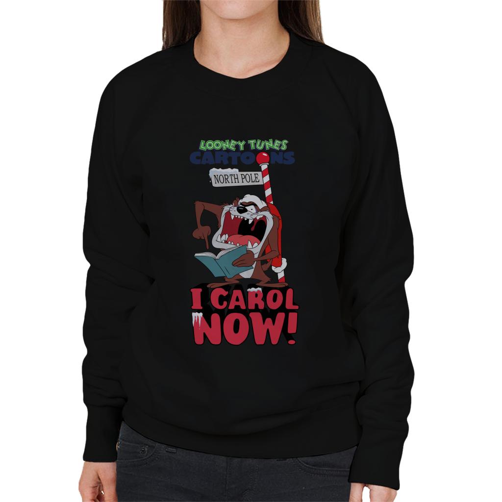 Looney Tunes Christmas Taz I Carol Now Women's Sweatshirt-ALL + EVERY