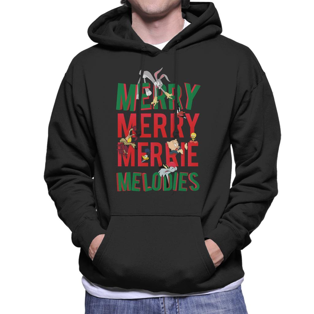 Looney Tunes Christmas Bugs Bunny Merry Melodies Men's Hooded Sweatshirt-ALL + EVERY