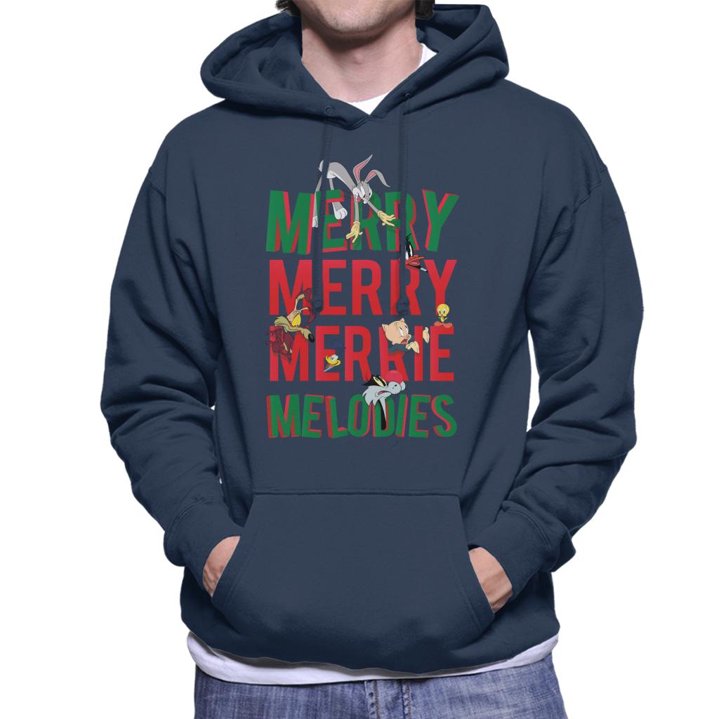 Looney Tunes Christmas Bugs Bunny Merry Melodies Men's Hooded Sweatshirt-ALL + EVERY